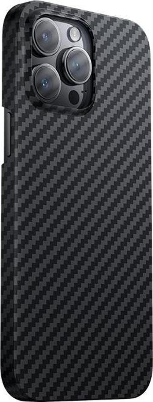 iPhone 14 Pro Max Uyumlu Kılıf Magsafe Şarj Özellikli Karbon Fiber Essential Kevlar Kapak