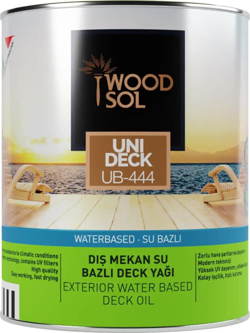 Unideck Su Bazlı Ahşap Deck Yağı 1213 Noce 0.75 l