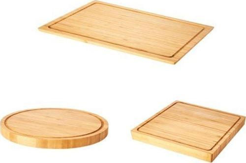 3 Parça Oleby 3'Lü Kesme Tahtası Panosu 3 Parça Bambu Lacivert Bambu