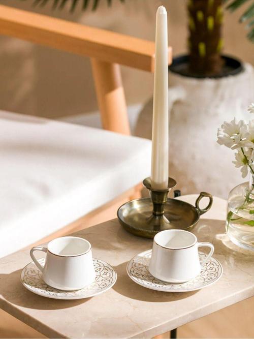 2 Kişilik Porselen Kahve Fincan Takımı 90 Ml