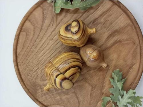 Zeytin Ağacından Dekoratif Meşe Palamudu 3 Adet
