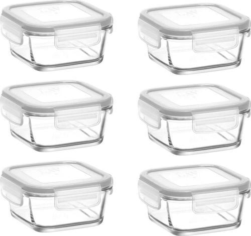 Cam Kilitli Saklama Kabı 6'Lı Set Kahvaltılık Frs227 Beyaz