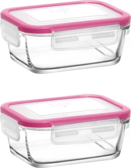 Fresco Pembe Kapak 2'Li Saklama Kabı Kahvaltılık 400Cc Frs-237