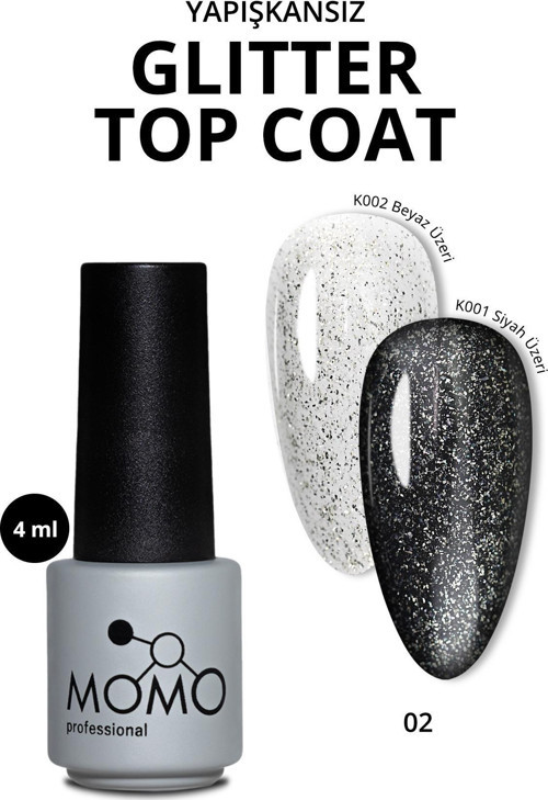Kalıcı Oje İçin Glitter Top Coat 02, 4 ml