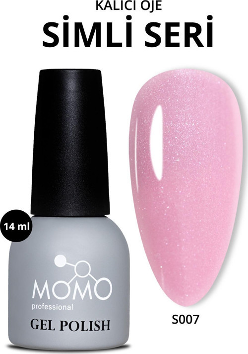 Kalıcı Oje S007, Simli Açık Pembe, 14 ml