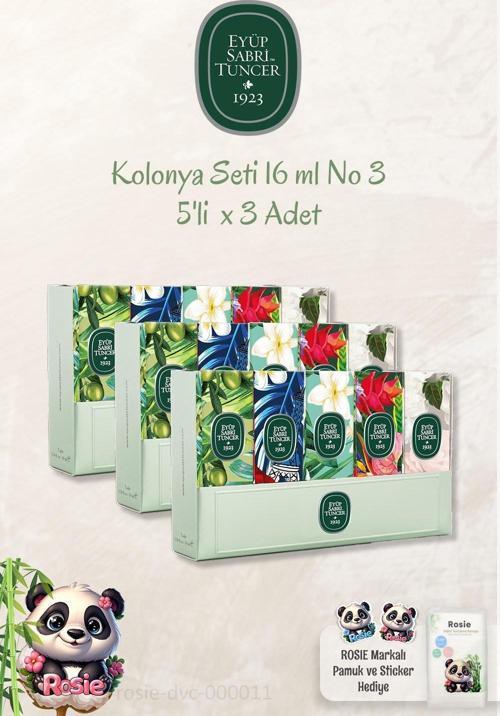3 Adet Eyüp Sabri Tuncer 5'li Kolonya Set No 3 ve ROSIE Temizleme Pamuğu 60'lı