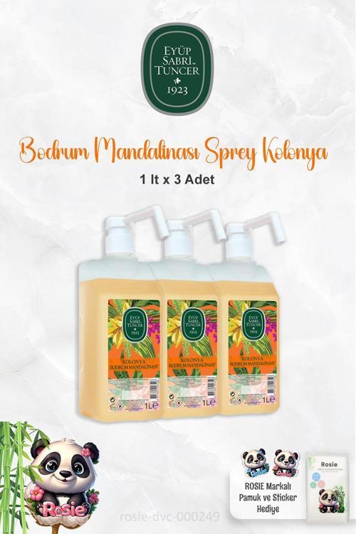 3 Adet Bodrum Mandalinası Sprey Başlıklı Kolonya 1 lt ve ROSIE