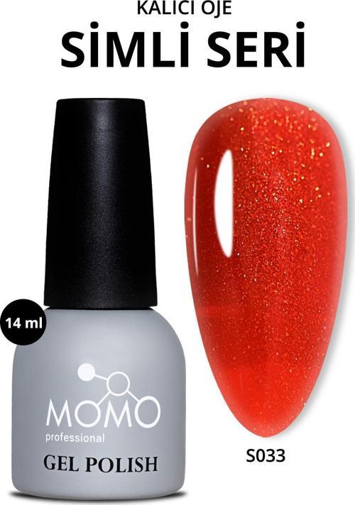 Kalıcı Oje S033, Altın Simli Alev Kırmızı, 14 ml