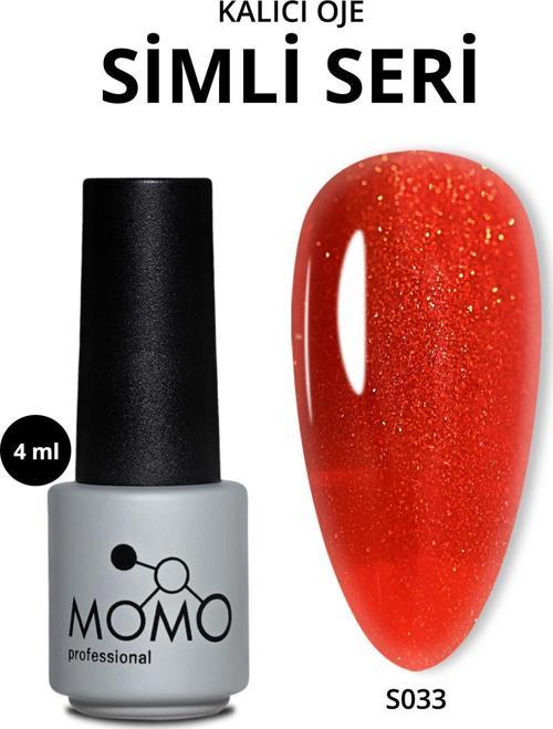 Kalıcı Oje S033, Altın Simli Alev Kırmızı, 4 ml