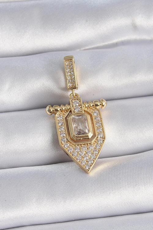 Gold Renk Baget Zirkon Taşlı Ajda Charm - EBJ241109W28981