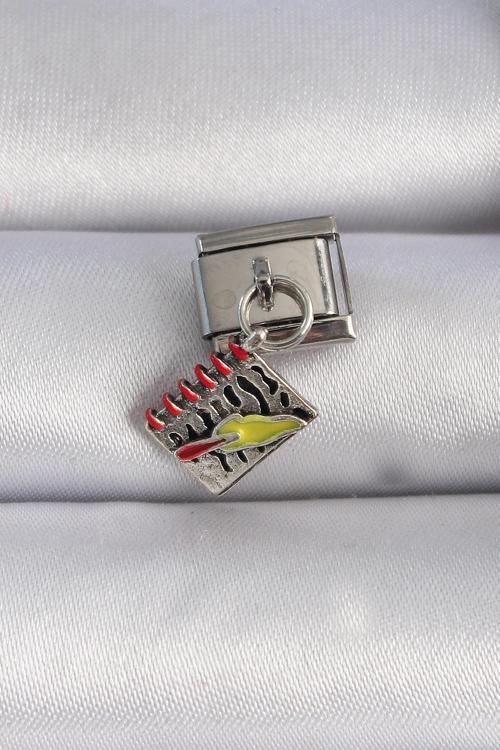 Gümüş Renk Sallantı Defter Figür Nomination Charm - EBJ241109W29030