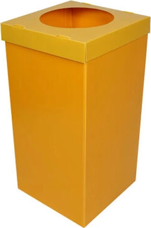 Plastik Atık Kağıt Kutusu - Sarı