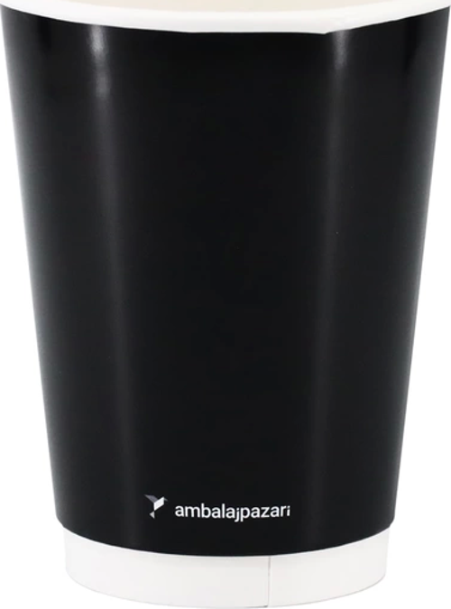 Double Wall Siyah Karton Bardak 14 oz - 25 Adet