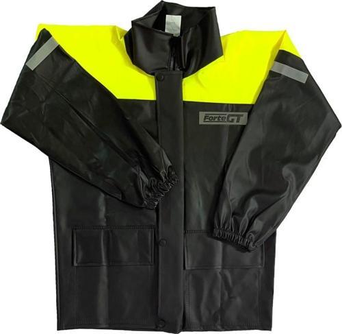 1134 Pvc Kurye Paketçi Yağmurluğu Takım Cepli Siyah-neon Sarı MEDIUM