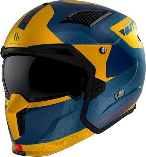 Streetfıghter Sv S Totem C3 Çene Çıkartılabilir Kask Mat Sarı-mavi LARGE