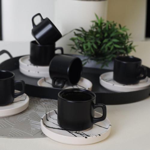 Keraart Mermer Stackable Çay Takımı 12 Parça 6 Kişilik 17951