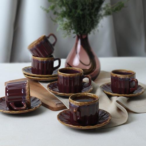 Shizen Mürdüm Sirius Çay Takımı 12 Parça 6 Kişilik Q45