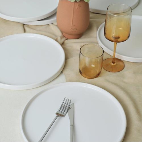 Beyaz Stackable Servis Tabağı 27 Cm 6 Adet 006