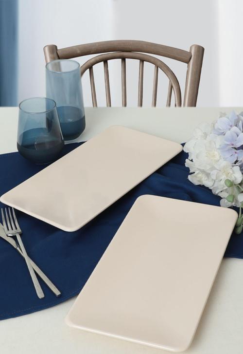Krem Siera Kayık Tabak 33 Cm 2 Adet 030