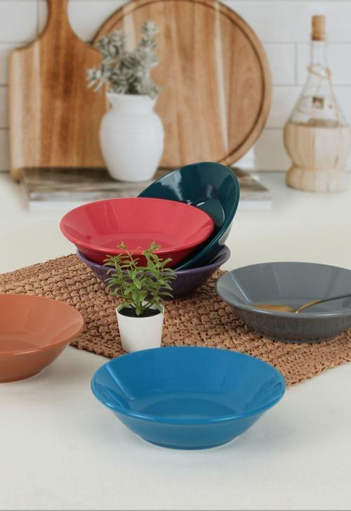 Mixed Hitit Yemek Tabağı 18 Cm 6 Adet - 406/620