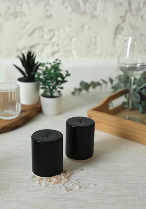 Mat Siyah Stackable Tuzluk / Biberlik 6 Cm
