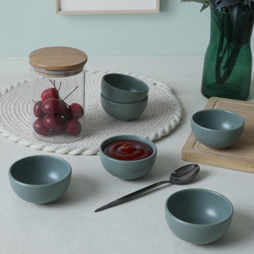 Mat Yeşil Bulut Mini Çerezlik / Sosluk 8 Cm 6 Adet 322