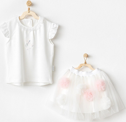 Petit Love 2'li Bebek Takımı AC24503 Ekru