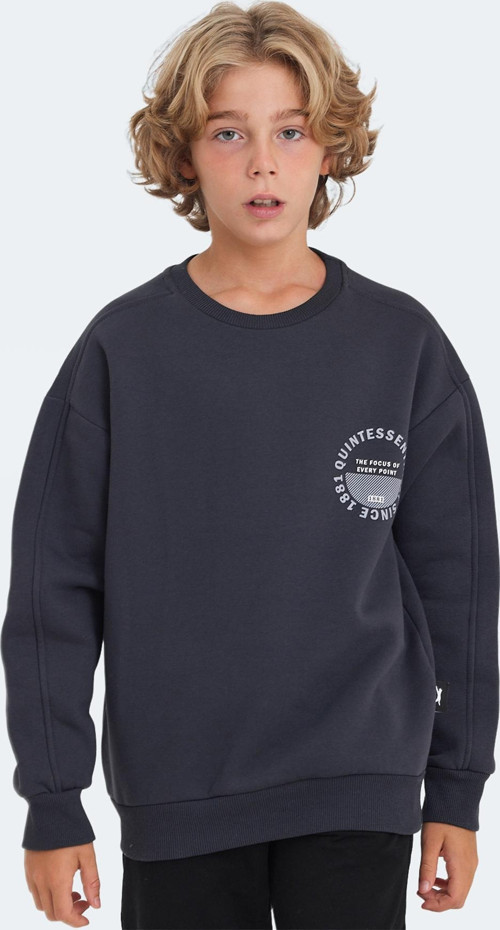 LONE Unisex Çocuk Sweatshirt Koyu Gri