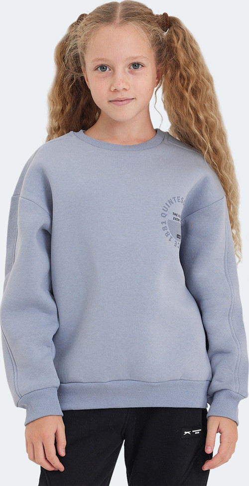 LONE Unisex Çocuk Sweatshirt Taş Gri