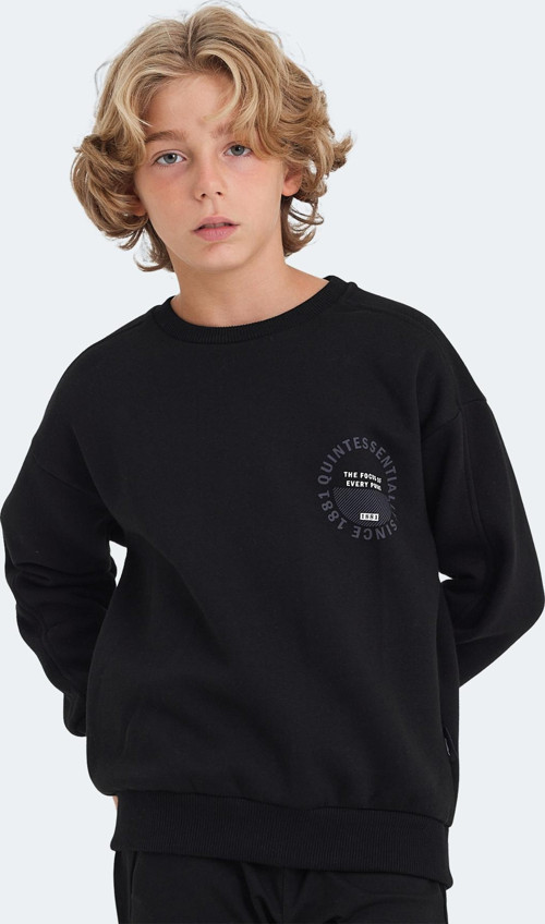 LONE Unisex Çocuk Sweatshirt Siyah