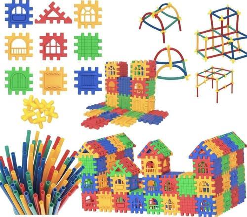 Eğiticioyuncak Süper Bambu Çubukları 300 Parça+puzzle City 128 Parça Eğitici Oyuncak Ikili Set