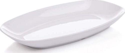Beyaz Termoset Kırılmaz Oval Kayık Tabak 32 Cm