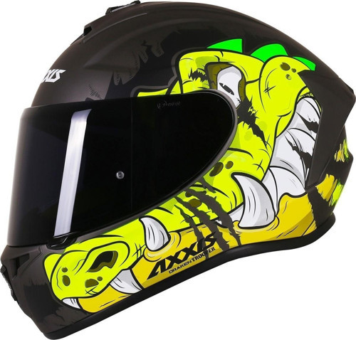 Draken Trooper Matt Fluo Yellow Full Face Motosiklet Kaskı