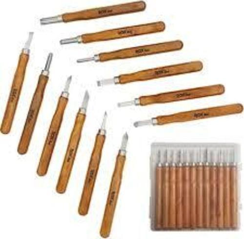 Mini Ahşap Oyma Bıçak Seti 12 Parça Pvc Çantalı