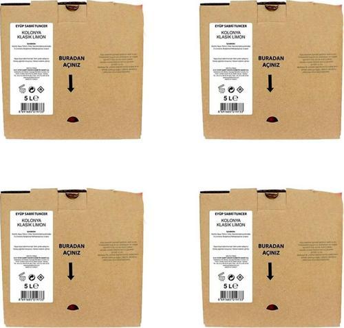 Klasik Limon Kolonyası 5 Lt (Dökme Paket) x 4