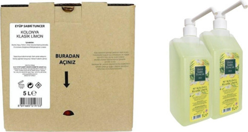 Klasik Limon Kolonyası 5 Lt ve 2 Adet 1 Litre Sprey Başlıklı Kolonya