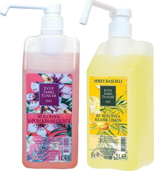 Japon Kiraz Çiçeği Kolonyası Sprey 1 lt + Klasik Limon Sprey Başlık 1 Lt