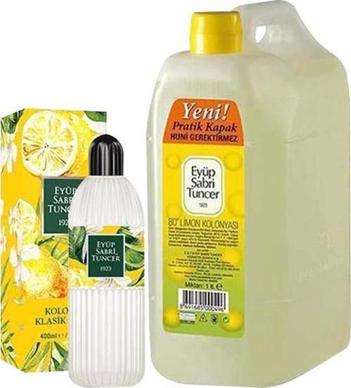 Klasik Limon Kolonyası Plastik Şişe 400 ML ve Yedek Şişe 1 Litre