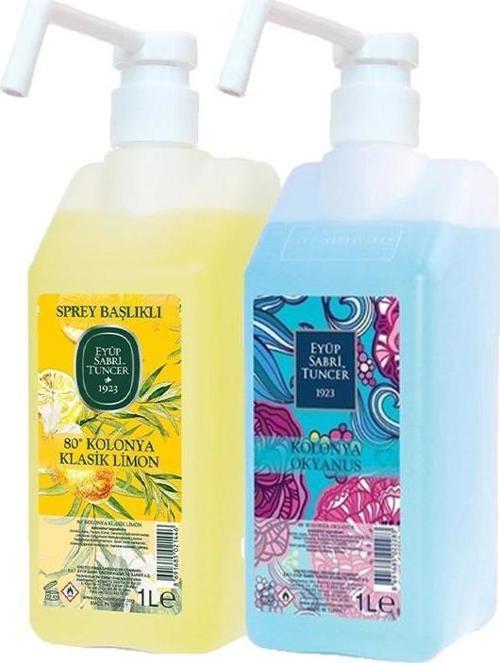 Kolonya Sprey Başlıklı 1 lt Okyanus ve Klasik Limon