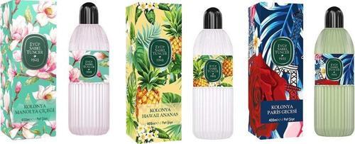 Kolonya Manolya Çiçeği, Hawaii Ananas ve Paris Gecesi Pet Şişe 400 ML