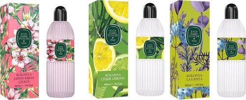 Kolonya Japon Kiraz Çiçeği, Çeşme Limonu ve Lavanta Pet Şişe 400 ML