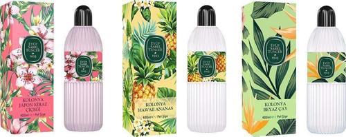 Kolonya Japon Kiraz Çiçeği, Hawaii Ananas ve Beyaz Çay Pet Şişe 400 ML