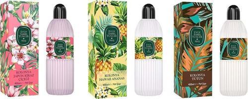 Kolonya Japon Kiraz Çiçeği, Hawaii Ananas ve Tütün Pet Şişe 400 ML