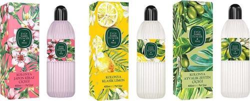 Kolonya Japon Kiraz Çiçeği, Klasik Limon ve Ayvalık Zeytin Çiçeği Pet Şişe 400 ML