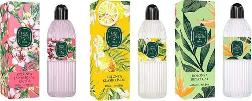 Kolonya Japon Kiraz Çiçeği, Klasik Limon ve Beyaz Çay Pet Şişe 400 ML