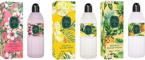 Kolonya Japon Kiraz Çiçeği, Klasik Limon ve Hawaii Ananas Pet Şişe 400 ML