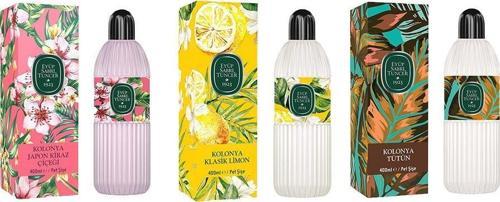 Kolonya Japon Kiraz Çiçeği, Klasik Limon ve Tütün Pet Şişe 400 ML