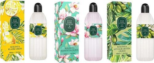 Kolonya Klasik Limon, Manolya ve Ayvalık Zeytin Çiçeği Pet Şişe 400 ml