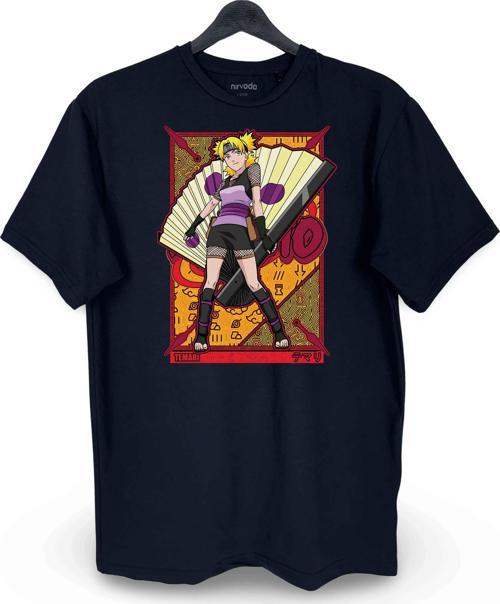 Temari Naruto Baskılı Loose Fit Bisiklet Yaka Unisex Tişört