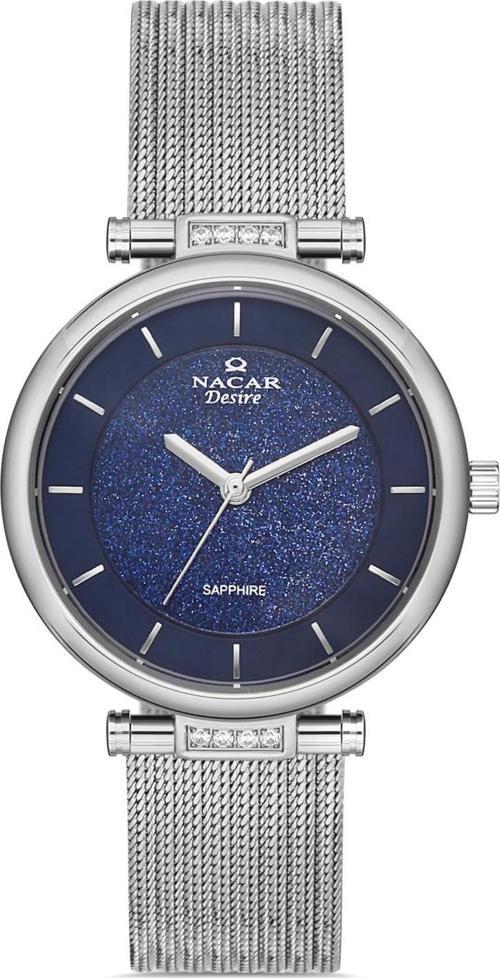 SAFİR CAM GÜMÜŞ KADIN KOL SAATİ NC33-398078-ALMS